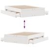 vidaXL Bed Frame without Mattress with Drawers White 150x200 cm King Size Solid Wood Pine