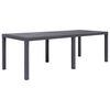 vidaXL Garden Table Brown 220x90x72 cm Plastic Rattan Look