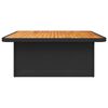 vidaXL Garden Table Black 110x110x71 cm Poly Rattan and Acacia Wood