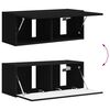 vidaXL TV Cabinet Set Wall-mounted 3 pcs Black Engineered Wood