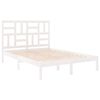 vidaXL Bed Frame without Mattress White Solid Wood 140x190 cm