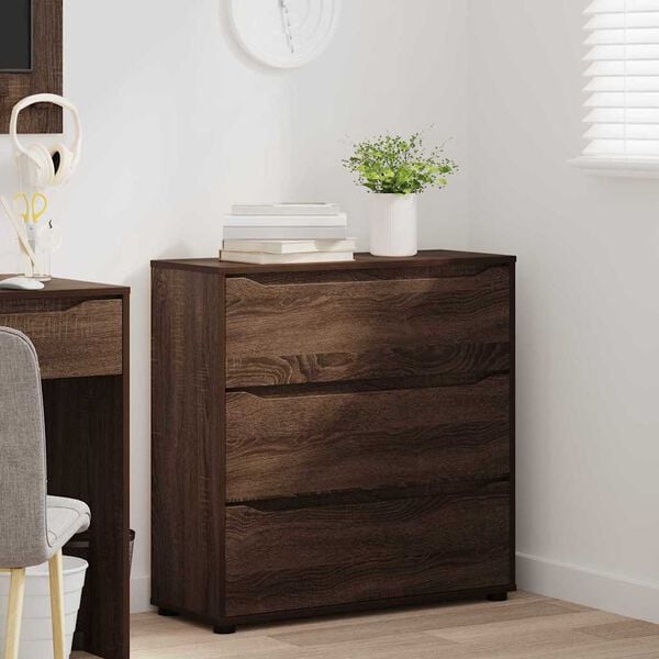 vidaXL Storage Cabinet Brown Oak 80 x 31 x 81 cm Engineered Wood