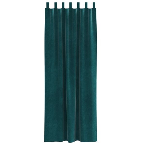 vidaXL Blackout Curtains 2 pcs Dark Green 140 x 260 cm Velvet