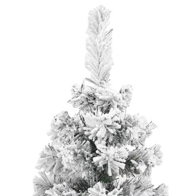 vidaXL Slim Artificial Christmas Tree with Flocked Snow Green 150 cm PVC