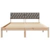 vidaXL Bed frame Brown and taupe 150 x 200 cm Solid pine wood