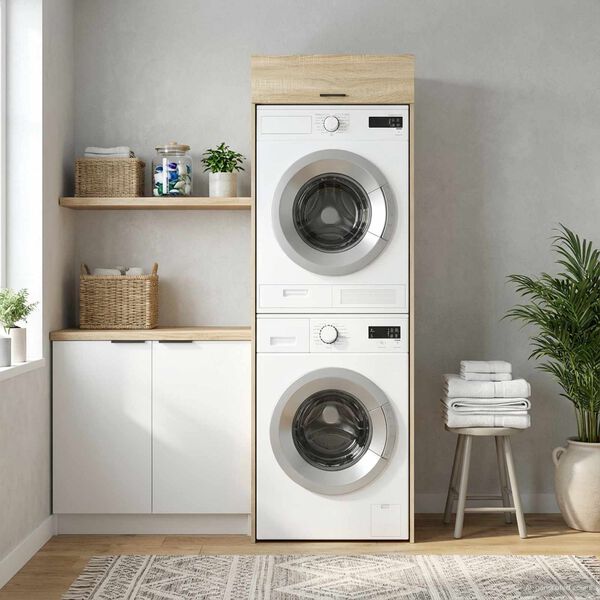 vidaXL Wash Machine Cabinet Sonoma 67.5 x 68 x 200 cm Engineered wood