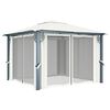 vidaXL Gazebo with Curtain 300x300 cm Cream Aluminium