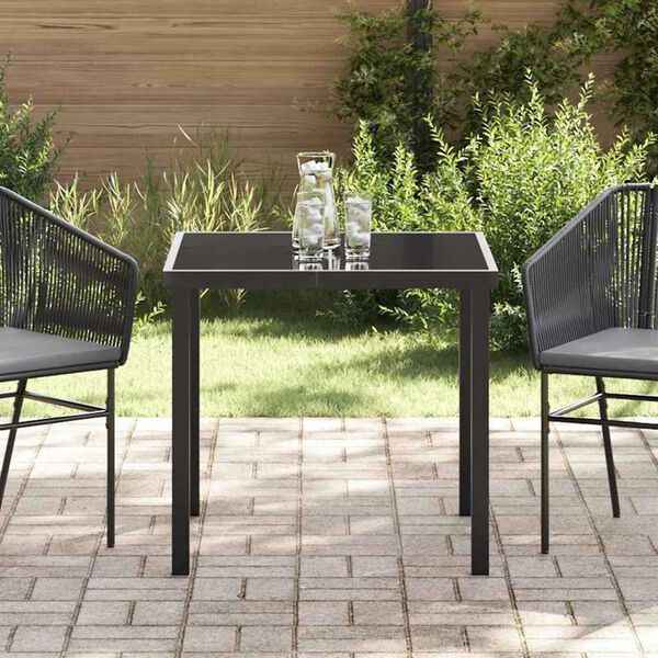 vidaXL Garden Table Black 80 x 80 x 73 cm Solid Teak wood