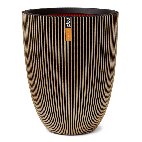 Capi Vase Elegant Groove 46x58 cm Black and Gold