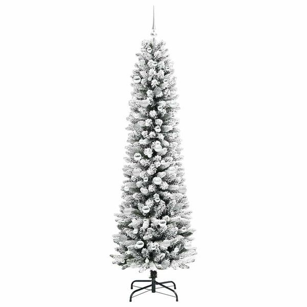 vidaXL Artificial Christmas Tree with 300 LEDs with Stand White 210 cm