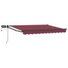 vidaXL Manual Retractable Awning with LEDs Burgundy Red 3 x 2 m