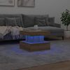 vidaXL Coffee Table with LED Lights Artisian Oak 50x50x40 cm