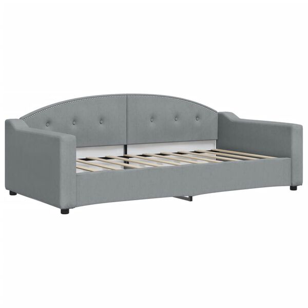 vidaXL Day Bed without Mattress Light Grey 90x190 cm Single Fabric