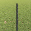 vidaXL Fence with Post Grey 1 x 25 m Steel