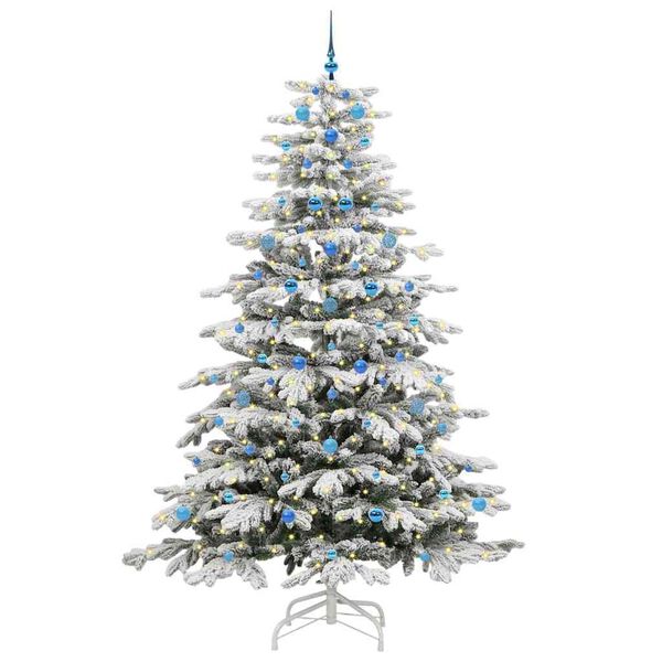 vidaXL Artificial Hinged Christmas Tree White 240 cm PE and PVC