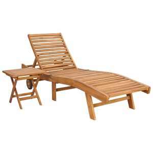 vidaXL Sun Lounger 2 pcs Solid Teak Wood Brown