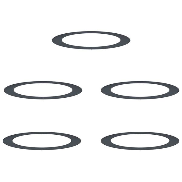 vidaXL suitable for Flat Tree Rings 5 pcs Anthracite &Oslash;90 / 120 cm Steel