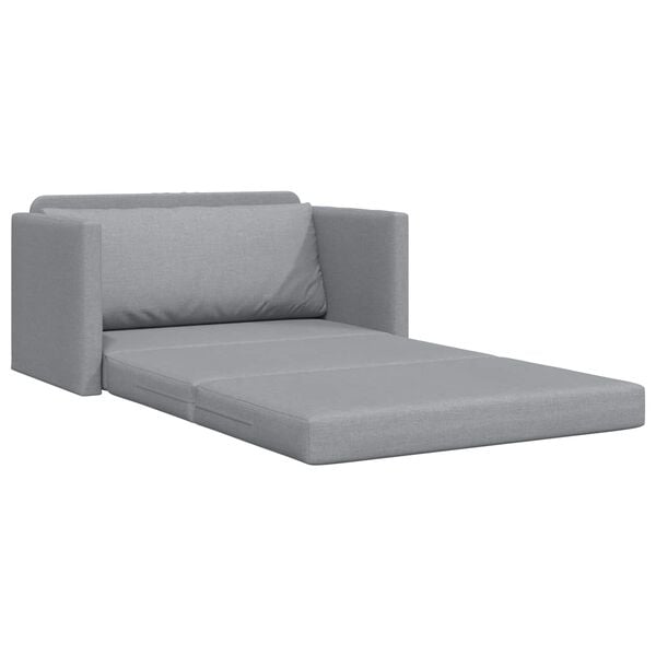 vidaXL 2-Seater Folding Sofa Bed Light Grey 124 x 71 x 78 cm Fabric
