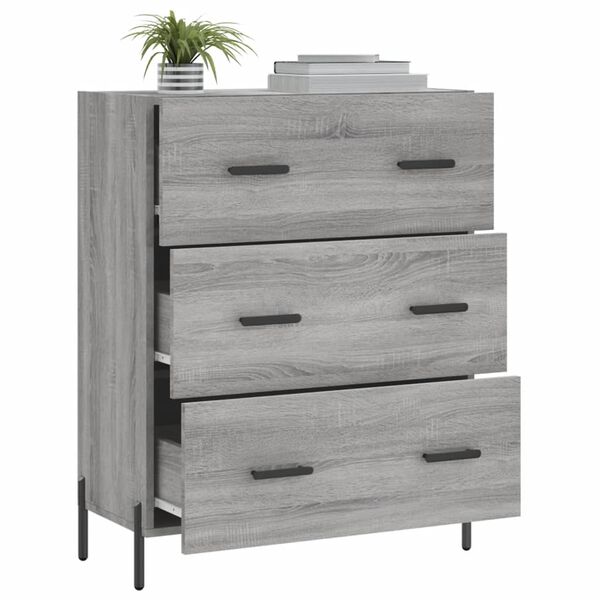 vidaXL Sideboard Grey Sonoma 69.5x34x90 cm Engineered Wood