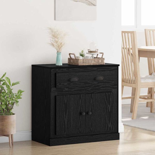 vidaXL Highboard Black Oak 70 x 35.5 x 67.5 cm Engineered Wood
