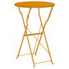 vidaXL Bistro Table Folding Mustard Ø50x71 cm Powder-coated Steel