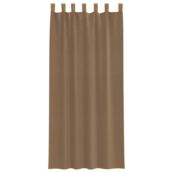 vidaXL Voile Curtains with Loops 2 pcs Light Brown 140x245 cm