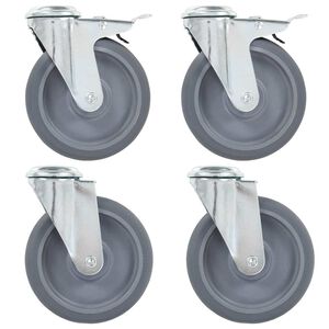 vidaXL Bolt Hole Swivel Casters 4 pcs 125 mm