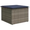 vidaXL Garden Stool Grey 55 x 55 x 37cm Poly Rattan