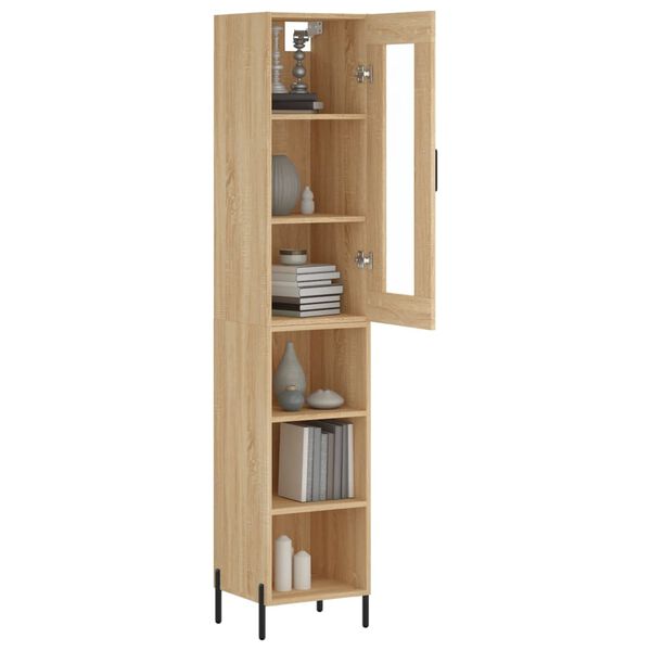 vidaXL Highboard Sonoma Oak 34.5x34x180 cm Engineered Wood