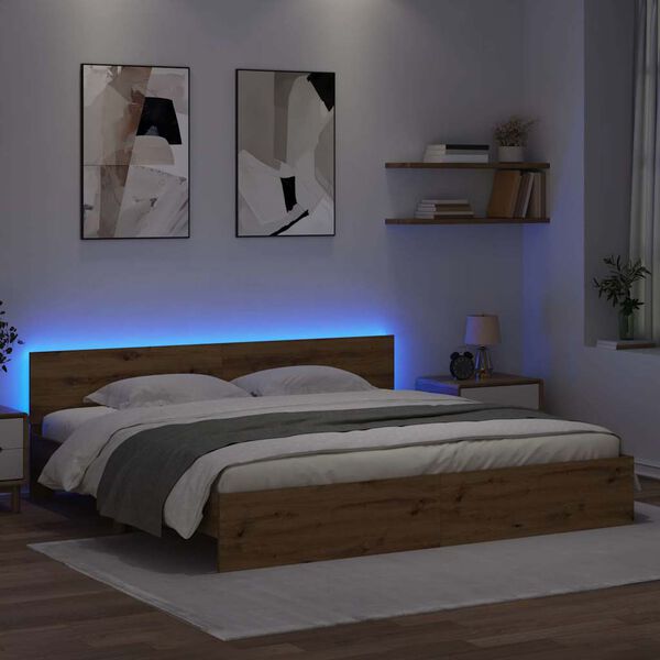 vidaXL Bed Frame Artisan Oak 180 x 200 cm Engineered Wood