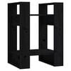 vidaXL Book Cabinet/Room Divider Black 41x35x57 cm Solid Wood Pine