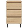 vidaXL Bed Cabinet with Metal Legs Sonoma Oak 40x35x69 cm