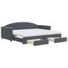 vidaXL Daybed with Trundle and Drawers Dark Grey 90x190 cm Velvet