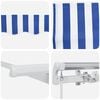 vidaXL Retractable Awning Manual Blue and White 450 x 300 cm