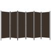 vidaXL 6-Panel Room Divider Brown 300x180 cm