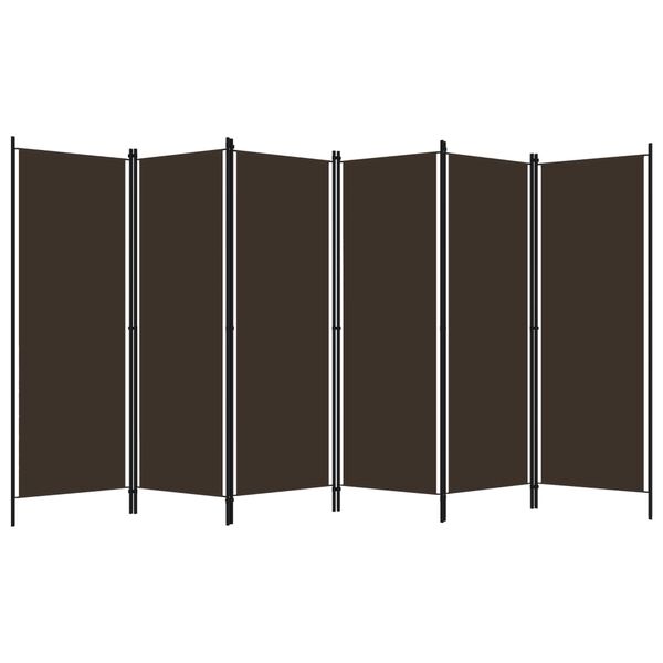 vidaXL 6-Panel Room Divider Brown 300x180 cm