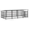 vidaXL Outdoor Dog Kennel with Roof Steel 7.51 m&sup2;