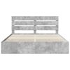 vidaXL Bed Frame with Drawer Concrete Grey 200 x 200 cm Engineer Wood