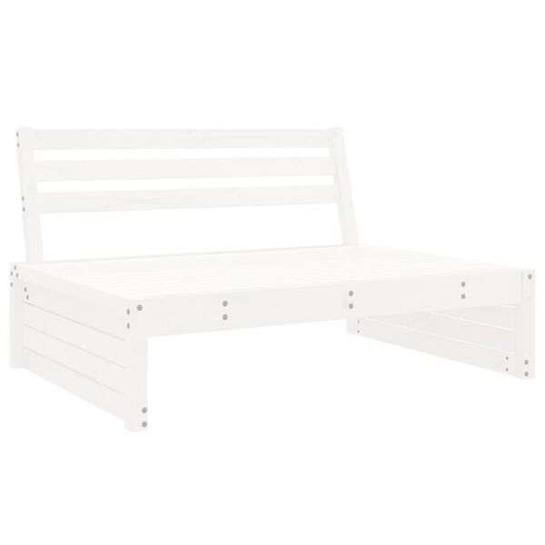 vidaXL 2 Piece Garden Lounge Set White Solid Wood Pine