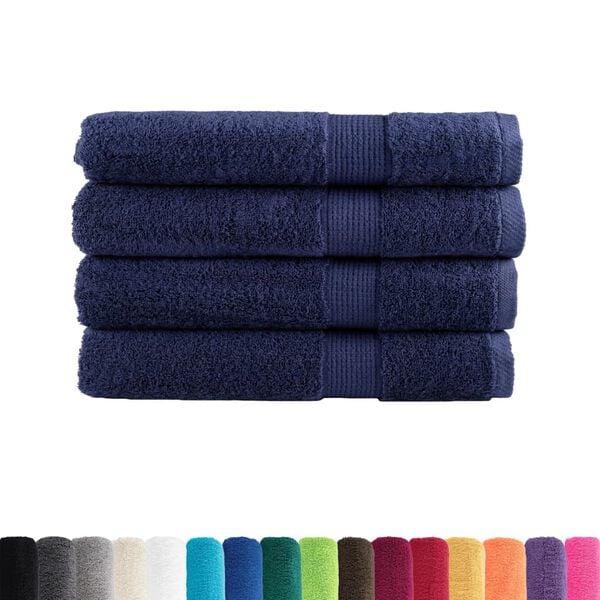 vidaXL Premium Sauna Towels "SOLUND" 4 pcs Navy Blue 80x200 cm 600 gsm