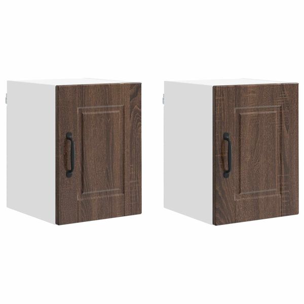 vidaXL Kitchen Cabinet 2 pcs Brown Oak 30 x 31 x 40 cm Engineered Wood