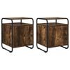 vidaXL Bedside Cabinet 2 pcs Smoked Oak 40 x 39.5 x 50 cm