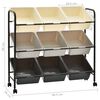 vidaXL 9-Basket Toy Storage Trolley Ombre Plastic