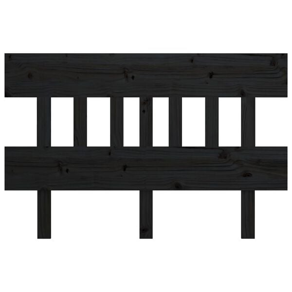 vidaXL Bed Headboard Black 163.5x3x81 cm Solid Wood Pine