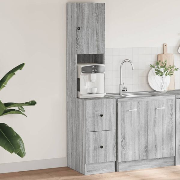 vidaXL Kitchen Cabinet Grey Sonoma 35x50x180 cm Engineered Wood