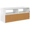 vidaXL TV Cabinet with LED Lights High Gloss White 90x35x40 cm