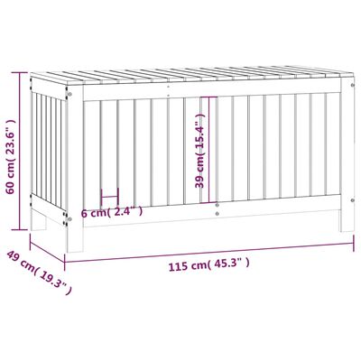 vidaXL Garden Storage Box Grey 115x49x60 cm Solid Wood Pine
