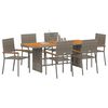 vidaXL Garden Dining Set 7 pcs Grey Poly Rattan