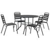 vidaXL Stackable Garden Chair Set 5 pcs Anthracite Powder-coated Steel