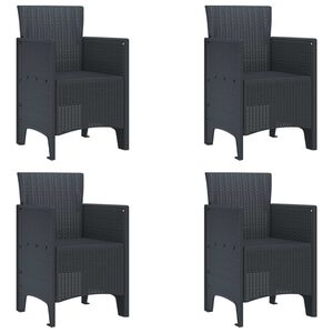 vidaXL Garden Chair 4 pcs Anthracite 53 x 49 x 85 cm PP